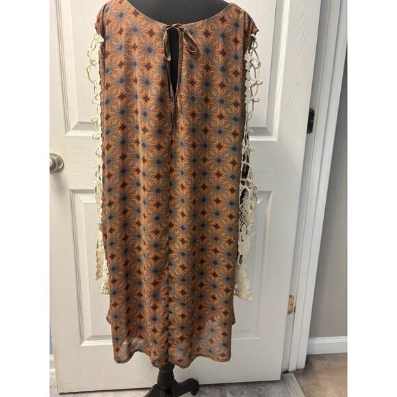 Katia Boho Orange Brown Swing Dress size 2XL - Picture 5 of 7